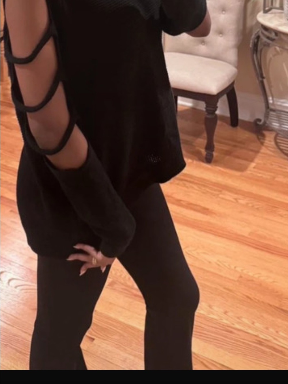 Express Black cutout sweater unique 💗